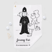 Polizist hat einen Cartoon mit der Uhr Golfhandtuch (Insitu)