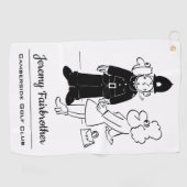 Polizist hat einen Cartoon mit der Uhr Golfhandtuch (Horizontal)