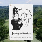 Polizist hat einen Kuckucksuhr-Helm Golfhandtuch