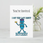 Polizist hat letzten Krapfen Einladung (Stehend Vorderseite)