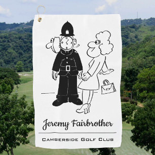 Polizist hat Zifferblatt Cartoon Golfhandtuch