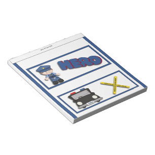 Polizist Hero kids Candy Bar Wrapper Gastgeschenk Notizblock