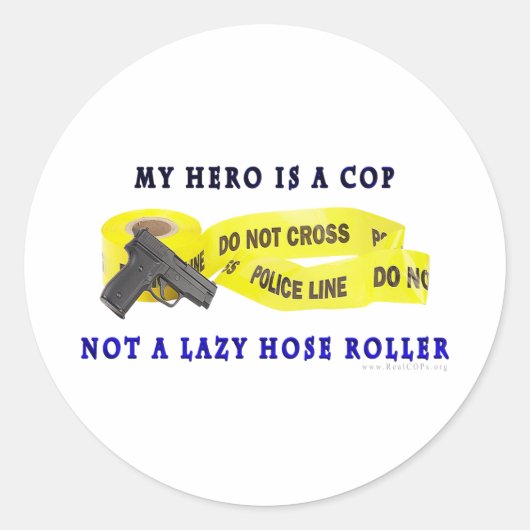 POLIZIST Hero Police Runder Aufkleber (Vorderseite)