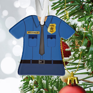 Polizist in blauer Uniform Ornament
