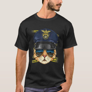 Polizist Katze PD Polizist Detektiv Tatort Katze T-Shirt