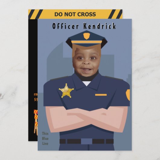 Polizist Kindergeburtstag Einladung (Vorne/Hinten)