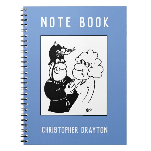 Polizist Kuckucksuhr Helm Funny Cartoon Notizblock (Vorderseite)