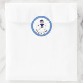 Polizist mit Gun Danke Runder Aufkleber (Tasche)