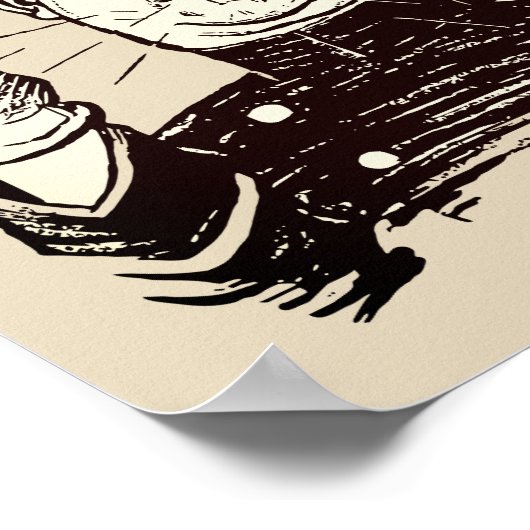 Polizist mit Mittelfinger Poster (Ecke)