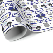 Polizist-Party-Muster Geschenkpapier (Rolleneckpunkt)