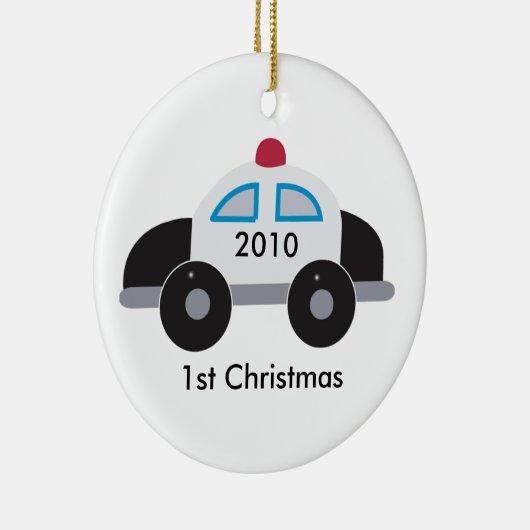 POLIZIST POLICE Baby's erste Weihnachtszeit indivi Keramikornament (Rechts)