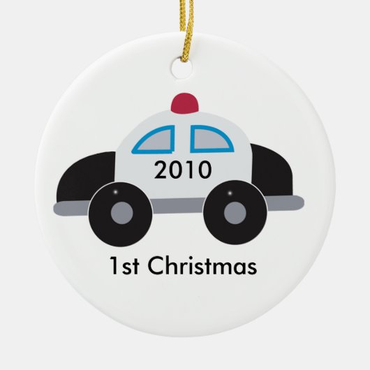 POLIZIST POLICE Baby's erste Weihnachtszeit indivi Keramikornament (Vorne)