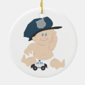 POLIZIST POLICE Baby's erste Weihnachtszeit indivi Keramikornament (Hinten)
