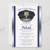 Polizist | Polizei | Polizist Hat Retirement Party Einladung (Vorderseite)