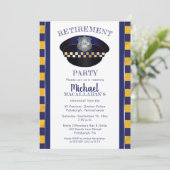Polizist | Polizei | Polizist Hat Retirement Party Einladung (Stehend Vorderseite)