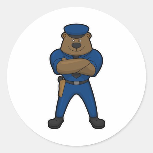 Polizist-Polizei Runder Aufkleber (Vorderseite)