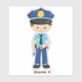 Polizist, Polizeibeamter, Polizist, braunes Haar Aufkleber (Blatt)