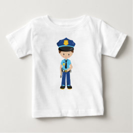 Polizist, Polizeibeamter, Polizist, braunes Haar Baby T-shirt