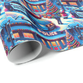 Polizist Polizist Santa und Weihnachtsbaum Geschenkpapier (Rolleneckpunkt)