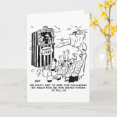 Polizist Punch & Judy - Happy Birthday Card Karte (Gelbe Blume)
