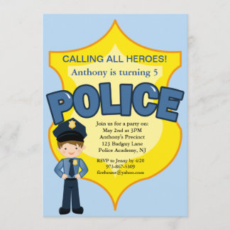 Polizist-Rettungs-Held-Geburtstags-Einladung Einladung