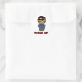 Polizist Runder Aufkleber (Tasche)