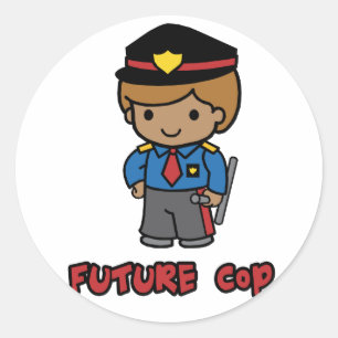 Polizist Runder Aufkleber