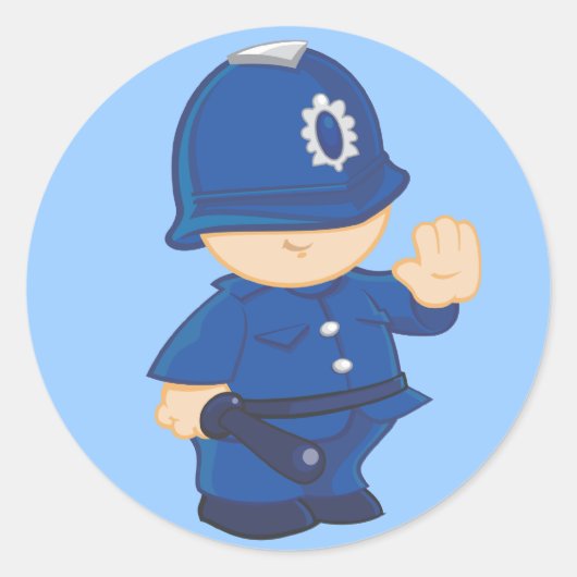 Polizist Runder Aufkleber (Vorderseite)