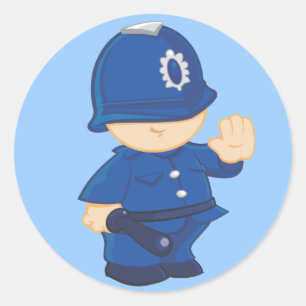 Polizist Runder Aufkleber