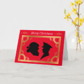 Polizist Santa Silhouetten Weihnachtskarte Karte (Gelbe Blume)