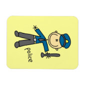 Polizist Stickfigur Magnet (Horizontal)