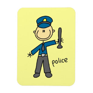 Polizist Stickfigur Magnet