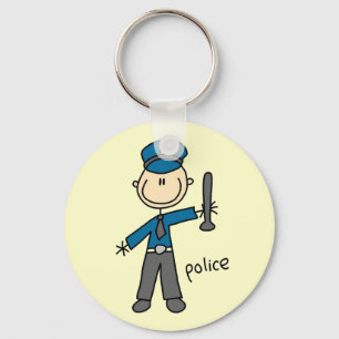 Polizist Stickfigur Schlüsselanhänger