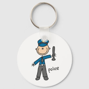 Polizist Stickfigur Schlüsselanhänger