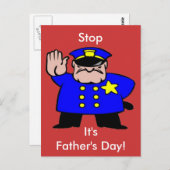 Polizist - Tag des Vaters Postkarte (Vorne/Hinten)