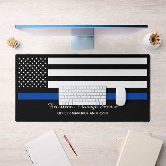 Polizist Thin Blue Line Schreibtischunterlage (Büro 1)