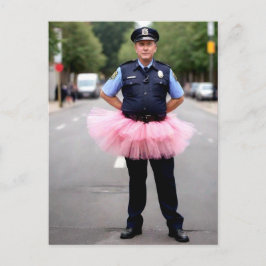 Polizist trug rosa Tutu Postkarte