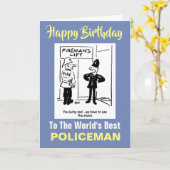Polizist und Fireman Joke - Happy Birthday Karte (Gelbe Blume)