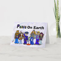 Polizist und Hippies Weihnachtskarte