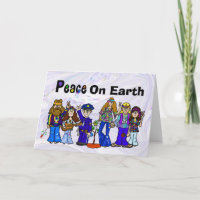 Polizist und Hippies Weihnachtskarte