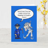 Polizist und Jack Frost Funny Weihnachtskarte Karte (Gelbe Blume)