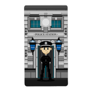 Polizist und Polizeiaufkleber