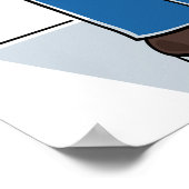 Polizist und schwarze Katze Poster (Ecke)