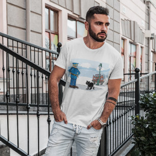 Polizist und schwarze Katze T-Shirt