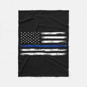 Polizist Us Usa Amerikanische Flagge Thin Blue Lin Fleecedecke