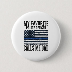 Polizist Vater Thin Blue Line Vintage Vector D Button