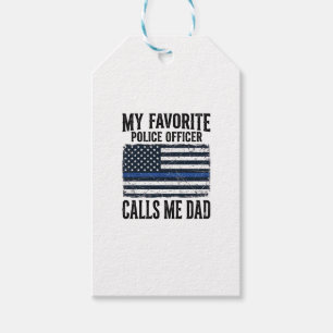 Polizist Vater Thin Blue Line Vintage Vector D Geschenkanhänger