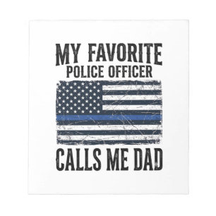 Polizist Vater Thin Blue Line Vintage Vector D Notizblock