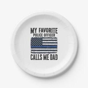Polizist Vater Thin Blue Line Vintage Vector D Pappteller