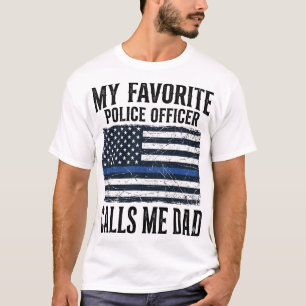 Polizist Vater Thin Blue Line Vintage Vector D T-Shirt